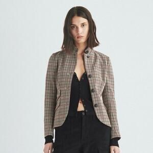 Rag & Bone Slade Plaid Italian Cotton Blazer NWT size 12